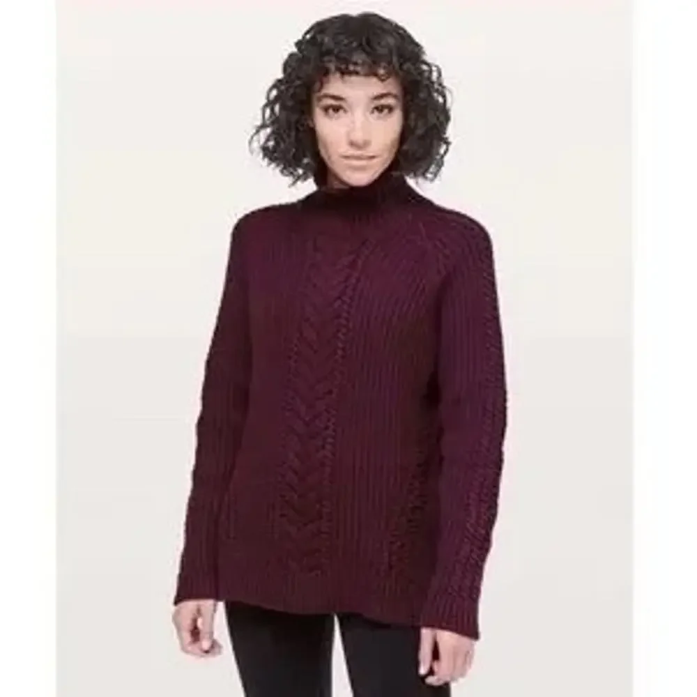 Lululemon Bring The Cozy Cable Knit Turtleneck Sweater
